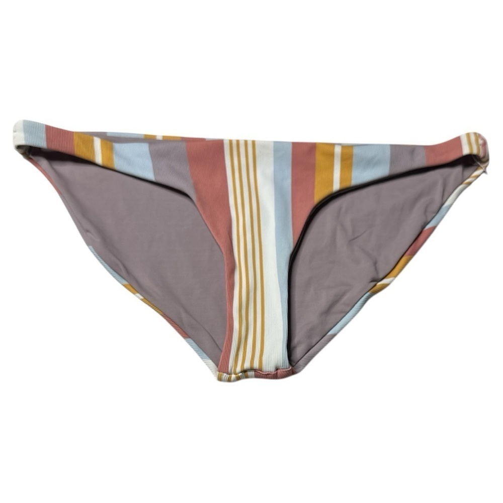 Vitamin A Luciana Verano Stripe Reversible Swim Bottom 12 NWT